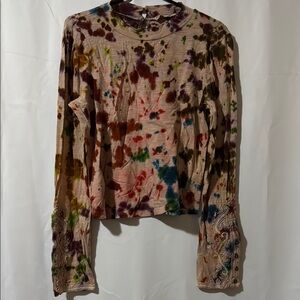 We The Free - Tie Dye by Gail | Brown and Tan Blouse